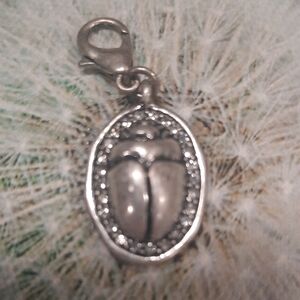 Silver Scarab Pendant Charm